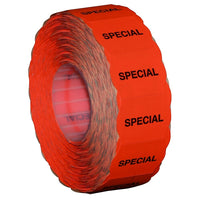 Meto 2026 2-Line Red SPECIAL Labels 1125/RL, 12 Pack-Wavy edges designed to catch customer's attention