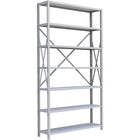 Metalware – Étagère enclenchable RK297, 7 tablettes, 48 x 12 x 88 (po), gris pâle-Système de tablettes ajustables offrant un espace de rangement solide, mais économique qui convient à vos besoins