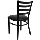 Flash Furniture HERCULES Series Black Ladder Back Metal Restaurant Chair - Black Vinyl Seat - 2 Pack-2.5" Thick Foam Padded Seat