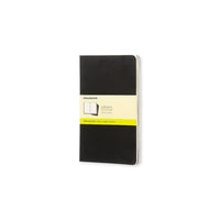 Moleskine Cahier Soft Cover Plain Journal - 5" x 8-1/4" - Black - 3 Pack-Black flexible cardboard cover