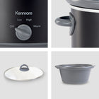 Kenmore 5 qt (4.7L) Slow Cooker - Black and Gray-Easy to use: Just add ingredients and turn the dial to your desired temperature
