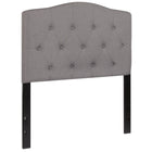 Flash Furniture Cambridge Tufted Upholstered Twin Size Headboard - Light Grey Fabric-Panel Headboard