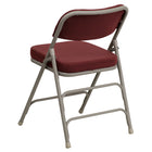 Flash Furniture HERCULES Series Premium Curved Triple Braced & Double Hinged Fabric Metal Folding Chairs - Burgundy - 2 Pack-Burgundy Fabric Upholstery