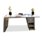Plata Import Road Office Writing Desk - Riveted Aluminum - Grey-Writing desk