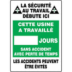 Write-A-Day Scoreboards, Cette usine a travaille XX jours sans accident avec perte de temps, SEE335-Language - French