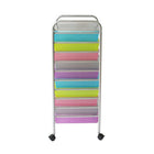 Futech UT006 Utility Trolley - 37-3/4" x 15-1/4" x 12-3/4" - Silver-Metal frame with 10 sliding plastic drawers