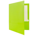 JAM Paper Glossy Two Pocket Presentation Folders, Lime Green, 12 Pack (385Gliag)-4