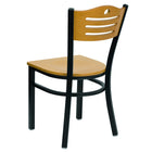 Flash Furniture HERCULES Series Black Slat Back Metal Restaurant Chair - Natural Wood Back & Seat-Natural Finished Wood Seat