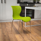 Flash Furniture Lowell Contemporary Design Citrus Green Plastic Stack Chair-Waterfall Seat reduces pressure on your legs