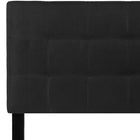 Flash Furniture - Tête de lit Bedford à une place touffetée et rembourrée en tissu noir-Conception de point de boîte
