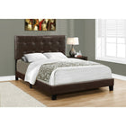 Monarch Specialties 5922F Full Size Bed - Dark Brown Leather-Look-The perfect addition to any bedroom in your small home, apartment or condo