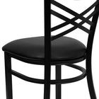 Flash Furniture HERCULES Series Black "X" Back Metal Restaurant Chair - Black Vinyl Seat - 2 Pack-Curved Support Bars