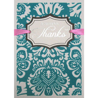 Rosedale 5-1/2" x 8" A Note Of Thank You Greeting Cards And Envelopes, 6 Pack (19900)-Printed on premium uncoated card stock