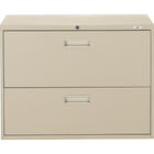 Staples Lateral File Cabinet, 2-Drawer, Sand-Positive interlocking system prevents tipping