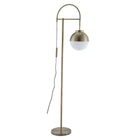 Zuo Virginia Floor Lamp, White & Brushed Brass-20.7W x 11D x 68.9H