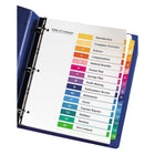 Avery Ready Index Table of Content Dividers for Laser and Inkjet Printers - 15 Tabs - 6 sets - Multi-colour - (11197)-Extended tab reinforcement prevents tearing 