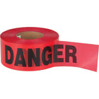 SCN Industrial Danger Barricade Tape, Bilingual, 3" W x 1000' L, 1.5 Mils, Black On Red - 12 Pack-Colour: Black on Red