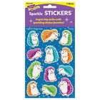 TREND enterprises Inc. Colourful Hedgehogs Sparkle Stickers, Assorted Sizes - 24 Pack-Sparkly, hedgehog-themed artwork