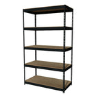 Hirsh Iron Horse Rivet 5-Shelf, 84"H x 48"W x 24"D, Metal, Black-Riveted Steel Construction, black powder coat finish, Metal