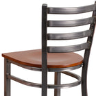 Flash Furniture HERCULES Series Clear Coated Ladder Back Metal Restaurant Barstool - Cherry Wood Seat-Welded Joint Assembly