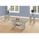 Monarch Specialties 7870P Table Set - 3Pcs Set/Industrial Grey-Draw attention to your decor with a stylish industrial grey wood-look table set for your living room
