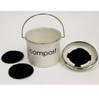 Cathay Importers Compost Bin, 5 Litre, White, 8.5"Dia x 8.5"H-Includes 3 filters