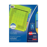Avery 9-1/4" x 11-1/8" Big Tab Insertable Plastic Dividers for Laser and Inkjet Printers - 5 Tabs - Multi-colour-Easy to customize with free templates and designs using Design & Print Online Software
