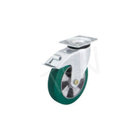 Blickle Softhane Medium Duty Casters, 5" (127 Mm), Wheel Material: Polyurethane, Caster Type: Swivel w/Brake (LK-ALST 125K-1-FI)-Wheel Diameter: 5" (127 mm)