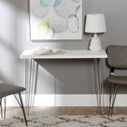 Walker Edison Bureau en bois avec pieds en épingles à cheveux de 106,6 cm (42 po) - Blanc-Construction en MDF de qualité supérieure