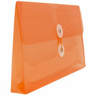 JAM Paper Plastic Envelopes with Button and String Tie Closure #10 Business Booklet - 5.25" x 10" - Orange - 12 Pack -Size: #10 (5.25" L x 10" W)