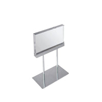 Azar Small Acrylic Block Sign Holder On Chrome Stand For Counter, 8.5" x 5.5"  (104560)-Sign Holder