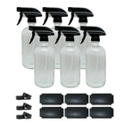 Wamaco Glass 16 Oz Spray Bottles, Clear, 4 Pack-Use for essential oils, sanitizer and cleaning solutions