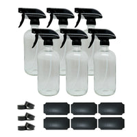 Wamaco Glass 16 Oz Spray Bottles, Clear, 4 Pack-Use for essential oils, sanitizer and cleaning solutions