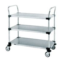 Stainless Steel Standard-Duty Utility Cart, 3-Shelf, 24" x 39"(MW208)-No. of Shelves: 3