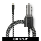 Cat 5.4amp Car Charger with USB Port and 6ft Braided Nylon USB-IF Certified USB-C Cord-Certified Hi-Speed USB