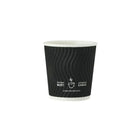 Tannex Double Wall Ripple Paper Coffee Cup, 4oz/118ml, Black, 1000 Pack-Serve your hot and cold beverages with confidence