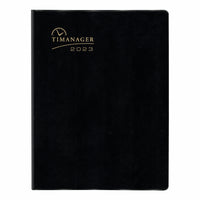 Blueline Dec 2022 - Dec 2023 Timanager Weekly/Monthly 7-Day Planner - Black - 11"H x 8-1/2"W - English-13 Months: December 2022 to December 2023