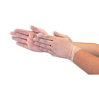 Globe Vinyl Powder Free Medical Gloves - 4mil - Small - Clear - 100 Pack-3.5" wide and 9" long