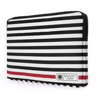 Vangoddy Luxe Series 12" Laptop Sleeve - Striped - Red-Protect and carry your device with this Universal Black White Stripe Sleeve designed for 11 to 12" tablets, notebooks, and laptops