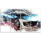 Designart Exotic SuperCar Large Gallery Wrapped Canvas, (PT2624-271)-Print