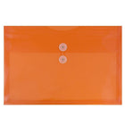 JAM Paper Plastic Envelopes with Button and String Tie Closure, Legal Booklet, 9.75 x 14.5, Orange Poly, 12 Pack (219B1OR)-Orange