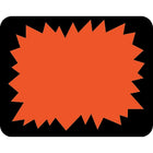 Wamaco Blank Sticker - Fluorescent Red Starburst Center - 1 3/6" x 1.5" - 2000 Pack-Adhesive paper