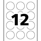 Avery White Laser/Inkjet Glossy Print-to-the-Edge Round Labels, Permanent, 2", 120 Pack (22807)-Labels are ideal for a premium looking branding or promotional labels