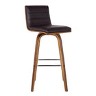 Armen Living - Vienna 76 cm Tabouret en Bois de Noyer - Simili Cuir Marron-Capacité de poids: 250 lb.