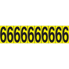 Accuform Signs Identify Locations, Supplies & Tools, Individual Letter & Number Markers, 6, 1-15/16", 30 Pack-Character 6