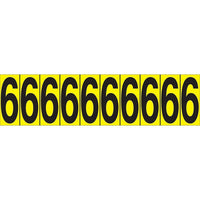 Accuform Signs Identify Locations, Supplies & Tools, Individual Letter & Number Markers, 6, 1-15/16", 30 Pack-Character 6