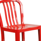 Tabouret à hauteur de comptoir de qualité commerciale pour l'intérieur et l'extérieur de 24 po en métal rouge-Structure en acier galvanisé