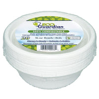Eco Guardian Compostable Bagasse Bowls, Retail Packaging, 16 oz, 200 Pack (EG-N-K001-S20)-Fridge, freezer, microwave, and oven safe