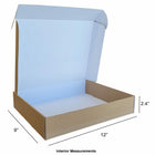 Eddie's Shipping Corrugate Boxes - 12" L x 9" W x 2.40" H - Kraft - 50 Pack-Kraft And E-Flute Die-Cut Corrugated Box