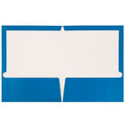 JAM Paper Glossy Two Pocket Presentation Folders, Blue, 12 Pack (385Gbuag)-Size: 9-1/4" x 11-1/2"